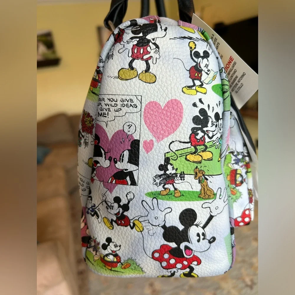 NWT Disney Parks Loungefly collab Authentic Mickey/Minnie Mouse Comic Satchel